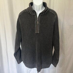 🪓 Carbon2Cobalt Men’s Heavy Gray Fisherman 1/4 Zip Pullover Sweater L 🧭